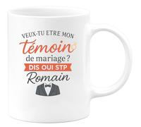 quotedazur - Mug Humour Veux-tu Être Mon Témoin De Mariage ? Dis Oui Stp, Prénom Personnalisé - Cadeau Original Tasse Mariage Témoin À Personnaliser Prénom