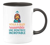 quotedazur - Mug Humour Voici Une Tasse Cadeau Pour Monitrice Exceptionnelle Et Incroyable Unique Idéale Passionnée Dévouée