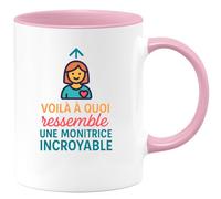 quotedazur - Mug Humour Voici Une Tasse Cadeau Pour Monitrice Exceptionnelle Et Incroyable Unique Idéale Passionnée Dévouée