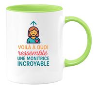 quotedazur - Mug Humour Voici Une Tasse Cadeau Pour Monitrice Exceptionnelle Et Incroyable Unique Idéale Passionnée Dévouée