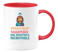 quotedazur - Mug Humour Voici Une Tasse Cadeau Pour Une Monitrice Exceptionnelle Et Incroyable - Cadeau Unique Pour Tasse Idéale Monitrice Passionnée Et Dévouée