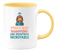 quotedazur - Mug Humour Voici Une Tasse Cadeau Pour Une Monitrice Exceptionnelle Et Incroyable - Cadeau Unique Pour Tasse Idéale Monitrice Passionnée Et Dévouée