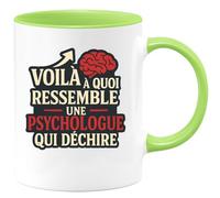 quotedazur - Mug Humour Voici Une Tasse Cadeau Pour Une Psychologue Qui Déchire Vraiment - Idée Cadeau Tasse Originale Pour Psy Unique Et Inspirante