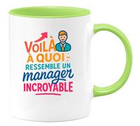 quotedazur - Mug Humour Voilà À Quoi Ressemble Un Manager Incroyable : Un Véritable Leader Inspirant - Cadeau Original Pour Manager Tasse Unique Et Pratique