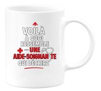 quotedazur - Mug Humour Voila À Quoi Ressemble Une Aide-Soignante Qui Déchire Exclusif Cadeau Parfait Tasse Unique Pour Exceptionnelle
