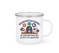 quotedazur - Mug Humour Voisin niveau expert : je connais tous les potins du quartier - Cadeau Voisin Homme