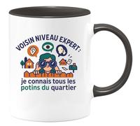 quotedazur - Mug Humour Voisin niveau expert : je connais tous les potins du quartier - Cadeau Voisin Homme