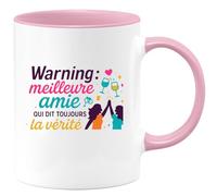 quotedazur - Mug Humour Warning : meilleure amie qui dit toujours la vérité - Cadeau Meilleure amie Femme