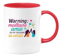 quotedazur - Mug Humour Warning : meilleure amie qui dit toujours la vérité - Cadeau Meilleure amie Femme