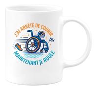 quotedazur - Mug J'ai arrêté de courir, maintenant je roule - Tasse Cadeau Humour Homme - Blanc/Céramique