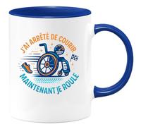 quotedazur - Mug J'ai arrêté de courir, maintenant je roule - Tasse Cadeau Humour Homme - Bleu/Céramique