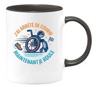 quotedazur - Mug J'ai arrêté de courir, maintenant je roule - Tasse Cadeau Humour Homme - Noir/Céramique