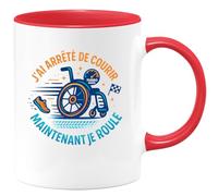 quotedazur - Mug J'ai arrêté de courir, maintenant je roule - Tasse Cadeau Humour Homme - Rouge/Céramique