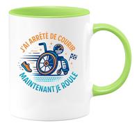 quotedazur - Mug J'ai arrêté de courir, maintenant je roule - Tasse Cadeau Humour Homme - Vert/Céramique
