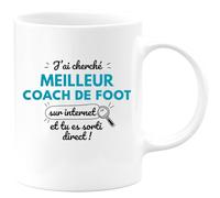 quotedazur - Mug J'ai Cherché Meilleur Coach De Foot Sur Internet Tu Es Sortie Direct Blanc/Céramique
