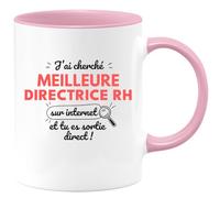 quotedazur - Mug J'ai Cherché Meilleure Directrice RH Sur Internet Tu Es Sortie Direct - Rose/Céramique
