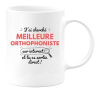 quotedazur - Mug J'ai Cherché Meilleure Orthophoniste Sur Internet Tu Es Sortie Direct - Blanc/Céramique