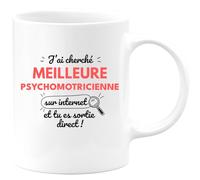 quotedazur - Mug J'ai Cherché Meilleure Psychomotricienne Sur Internet Tu Es Sortie Direct Bleu/Céramique