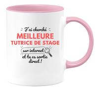 quotedazur - Mug J'ai Cherché Meilleure Tutrice De Stage Sur Internet Tu Es Sortie Direct - Bleu/Céramique