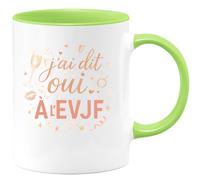 quotedazur - Mug j'ai dit oui... à l'evjf - Tasse Cadeau Evjf Femme - Vert/Céramique