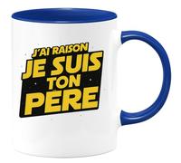 quotedazur - Mug J'ai raison je suis ton père - Tasse Cadeau Papa Homme - Bleu/Céramique