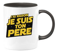 quotedazur - Mug J'ai raison je suis ton père - Tasse Cadeau Papa Homme - Noir/Céramique
