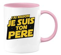 quotedazur - Mug J'ai raison je suis ton père - Tasse Cadeau Papa Homme - Rose/Céramique