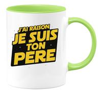 quotedazur - Mug J'ai raison je suis ton père - Tasse Cadeau Papa Homme - Vert/Céramique