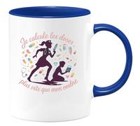 quotedazur - Mug Je calcule les doses plus vite que mon ombre - Tasse Cadeau Infirmière Femme - Bleu/Céramique