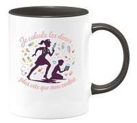quotedazur - Mug Je calcule les doses plus vite que mon ombre - Tasse Cadeau Infirmière Femme - Noir/Céramique
