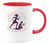 quotedazur - Mug Je calcule les doses plus vite que mon ombre - Tasse Cadeau Infirmière Femme - Rouge/Céramique