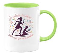 quotedazur - Mug Je calcule les doses plus vite que mon ombre - Tasse Cadeau Infirmière Femme - Vert/Céramique