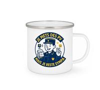 quotedazur - Mug Je mets des PV mais je reste sympa - Tasse Cadeau Gendarme Homme - Blanc/Emaillé