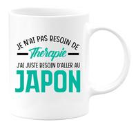 quotedazur - Mug Je N'ai Pas Besoin De Thérapie J'ai Juste Besoin D'Aller Au Japon - Blanc/Céramique