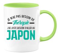 quotedazur - Mug Je N'ai Pas Besoin De Thérapie J'ai Juste Besoin D'Aller Au Japon - Vert/Céramique