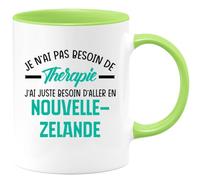 quotedazur - Mug Je N'ai Pas Besoin De Thérapie J'ai Juste Besoin D'Aller En Nouvelle-Zélande - Vert/Céramique