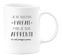 Quotedazur - Mug Je Ne Suis Pas Parfait Mais Je Suis Apprenti - Humour Métier Travail - Idée Cadeau Pot De Départ Chef Mutation - Tasse Retraite Noël Au Bureau