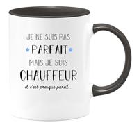 quotedazur - Mug Je Ne Suis Pas Parfait Mais Je Suis Chauffeur - Cadeau Humour Métier Travail - Idée Cadeau Pot De Départ Chef Mutation - Tasse Cadeau Retraite Noël Au Bureau