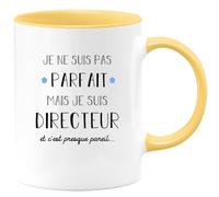quotedazur - Mug Je Ne Suis Pas Parfait Mais Je Suis Directeur - Cadeau Humour Métier Travail - Idée Cadeau Pot De Départ Chef Mutation - Tasse Cadeau Retraite Noël Au Bureau