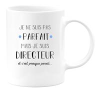 Quotedazur - Mug Je Ne Suis Pas Parfait Mais Je Suis Directeur - Humour Métier Travail - Idée Cadeau Pot De Départ Chef Mutation - Tasse Retraite Noël Au Bureau