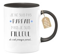quotedazur - Mug Je Ne Suis Pas Parfait Mais Je Suis Filleul Et C'est Presque Pareil - Idée Cadeau Baptême, Confirmation, Anniversaire