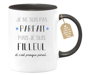 quotedazur - Mug Je Ne Suis Pas Parfait Mais Je Suis Filleul Et C'est | Presque Pareil - Idée Cadeau Baptême, Confirmation, Anniversaire