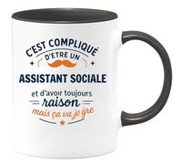 quotedazur - Mug Je ne suis pas parfaite mais je suis Aide à domicile et c'est presque pareil - Tasse Cadeau Aide à domicile Femme - Blanc/Céramique