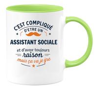 quotedazur - Mug Je ne suis pas parfaite mais je suis Aide à domicile et c'est presque pareil - Tasse Cadeau Aide à domicile Femme - Rouge/Céramique