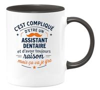 quotedazur - Mug Je ne suis pas parfaite mais je suis Assistante sociale et c'est presque pareil - Tasse Cadeau Assistante sociale Femme - Blanc/Céramique