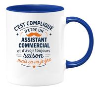quotedazur - Mug Je ne suis pas parfaite mais je suis Assistante sociale et c'est presque pareil - Tasse Cadeau Assistante sociale Femme - Blanc/Emaillé