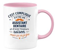 quotedazur - Mug Je ne suis pas parfaite mais je suis Assistante sociale et c'est presque pareil - Tasse Cadeau Assistante sociale Femme - Bleu/Céramique