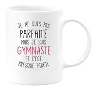 quotedazur - Mug Je Ne Suis Pas Parfaite Mais Je Suis Gymnaste Et C'est Presque Pareil - Blanc/Céramique