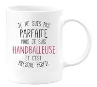 quotedazur - Mug Je Ne Suis Pas Parfaite Mais Je Suis Handballeuse Et C'est Presque Pareil - Blanc/Céramique