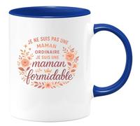 quotedazur - Mug Je ne suis pas une maman ordinaire, je suis une maman formidable - Tasse Cadeau Maman Femme - Bleu/Céramique